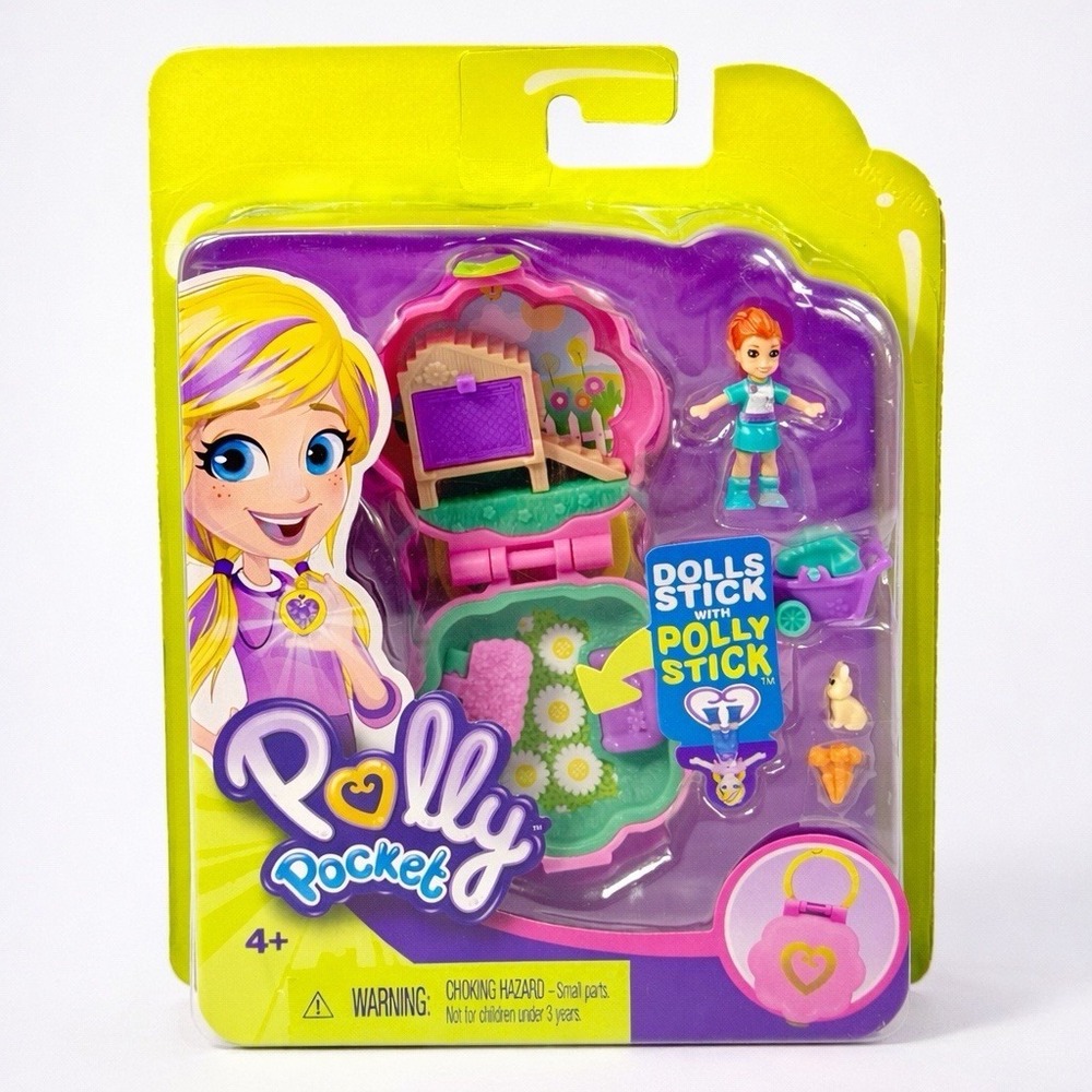 Polly Pocket Tiny Pocket Places Polly Lila Pet Compact w/Doll 2018 Mattel NIP